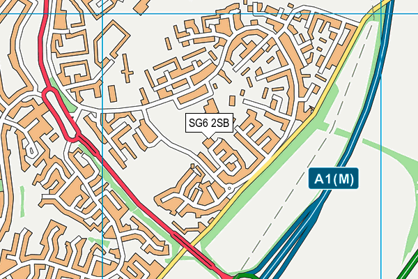 SG6 2SB map - OS VectorMap District (Ordnance Survey)