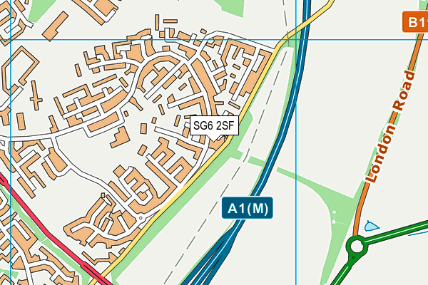 SG6 2SF map - OS VectorMap District (Ordnance Survey)