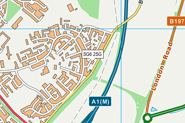 SG6 2SG map - OS VectorMap District (Ordnance Survey)