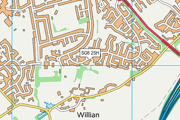 SG6 2SH map - OS VectorMap District (Ordnance Survey)