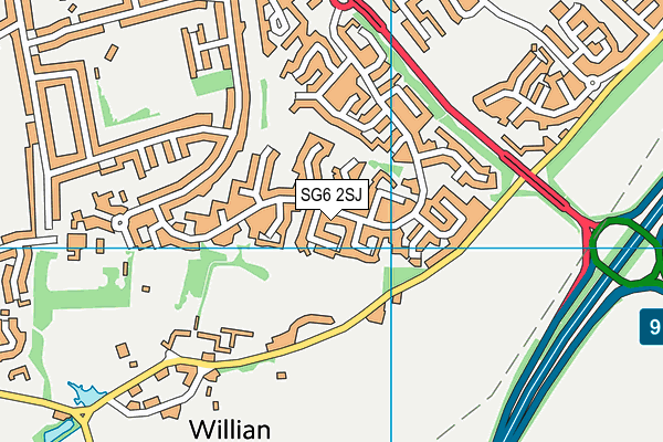 SG6 2SJ map - OS VectorMap District (Ordnance Survey)