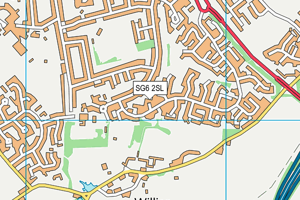 SG6 2SL map - OS VectorMap District (Ordnance Survey)