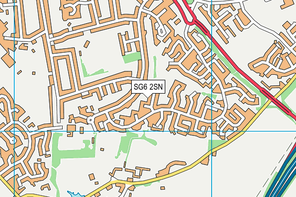 SG6 2SN map - OS VectorMap District (Ordnance Survey)