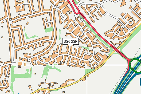 SG6 2SP map - OS VectorMap District (Ordnance Survey)