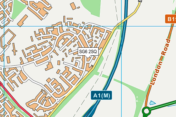 SG6 2SQ map - OS VectorMap District (Ordnance Survey)