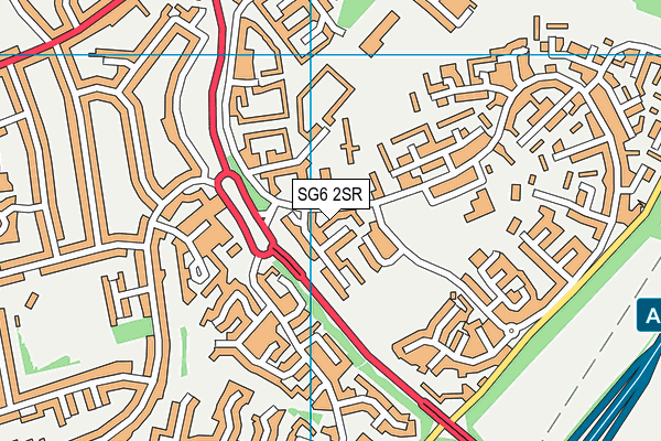 SG6 2SR map - OS VectorMap District (Ordnance Survey)