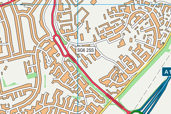 SG6 2SS map - OS VectorMap District (Ordnance Survey)