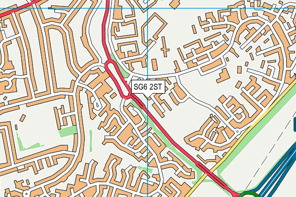 SG6 2ST map - OS VectorMap District (Ordnance Survey)