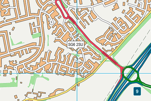 SG6 2SU map - OS VectorMap District (Ordnance Survey)