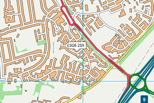 SG6 2SX map - OS VectorMap District (Ordnance Survey)