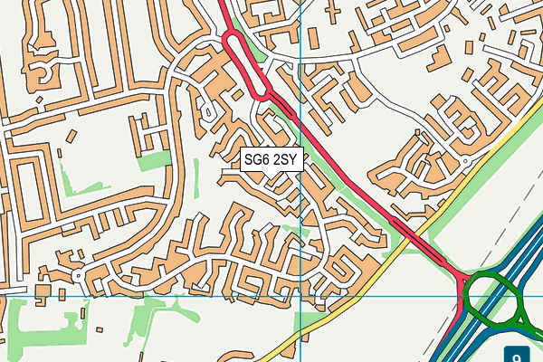 SG6 2SY map - OS VectorMap District (Ordnance Survey)