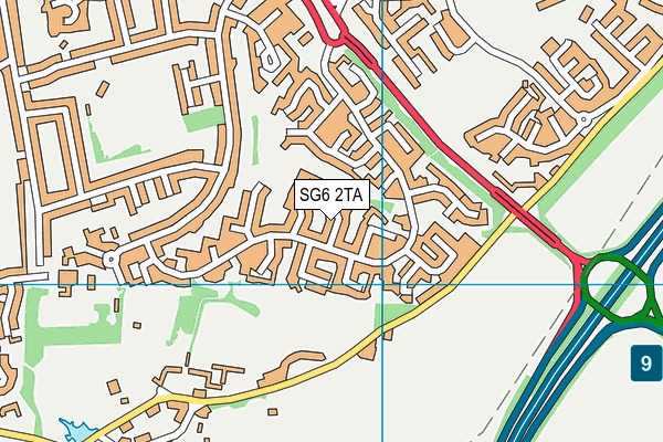 SG6 2TA map - OS VectorMap District (Ordnance Survey)