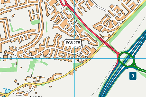 SG6 2TB map - OS VectorMap District (Ordnance Survey)