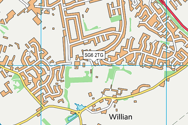 SG6 2TG map - OS VectorMap District (Ordnance Survey)