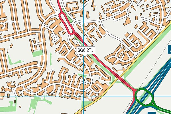 SG6 2TJ map - OS VectorMap District (Ordnance Survey)