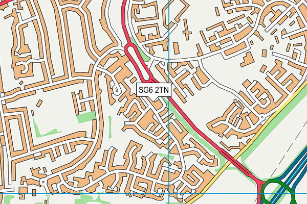 SG6 2TN map - OS VectorMap District (Ordnance Survey)