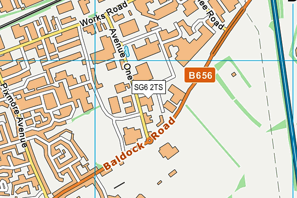 SG6 2TS map - OS VectorMap District (Ordnance Survey)