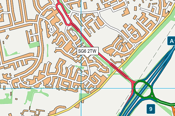 SG6 2TW map - OS VectorMap District (Ordnance Survey)