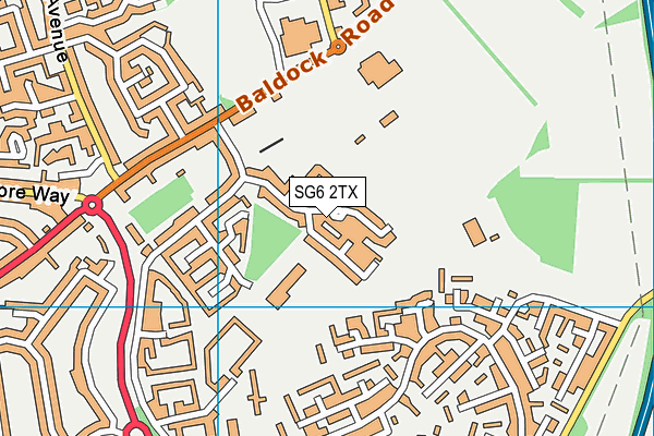 SG6 2TX map - OS VectorMap District (Ordnance Survey)
