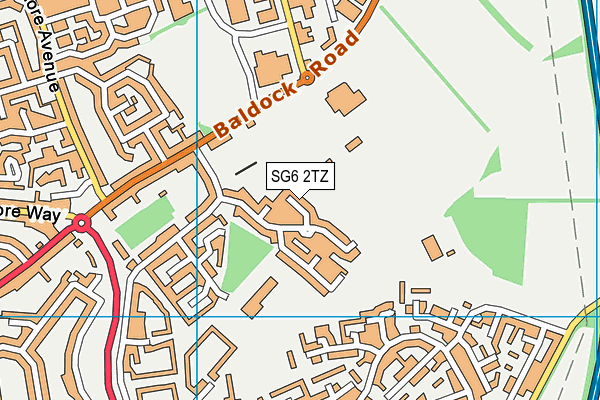 SG6 2TZ map - OS VectorMap District (Ordnance Survey)