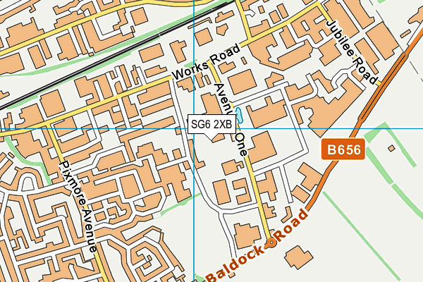 SG6 2XB map - OS VectorMap District (Ordnance Survey)