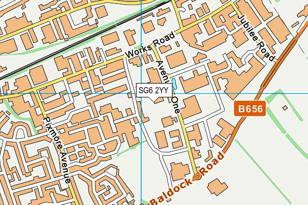 SG6 2YY map - OS VectorMap District (Ordnance Survey)