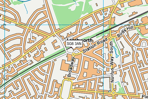 SG6 3AN map - OS VectorMap District (Ordnance Survey)