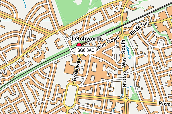 SG6 3AQ map - OS VectorMap District (Ordnance Survey)