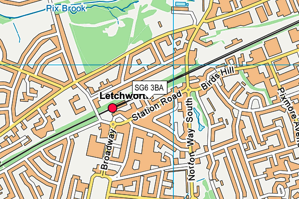 SG6 3BA map - OS VectorMap District (Ordnance Survey)