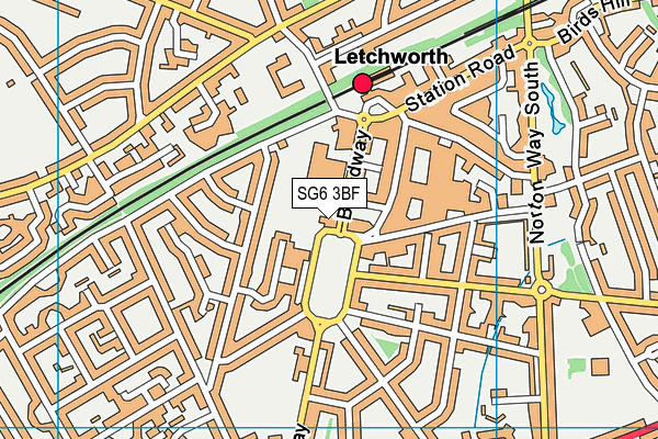 SG6 3BF map - OS VectorMap District (Ordnance Survey)