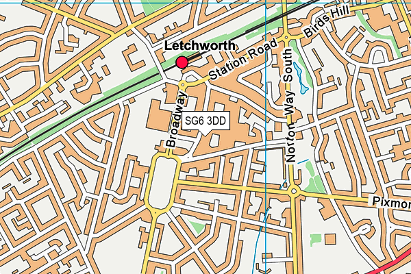 SG6 3DD map - OS VectorMap District (Ordnance Survey)