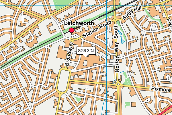 SG6 3DJ map - OS VectorMap District (Ordnance Survey)