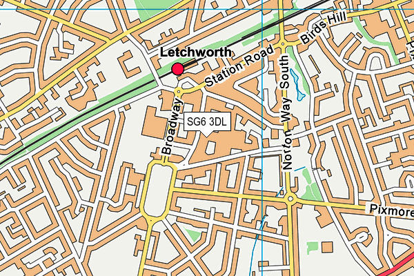 SG6 3DL map - OS VectorMap District (Ordnance Survey)