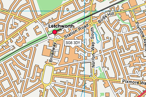 SG6 3DY map - OS VectorMap District (Ordnance Survey)