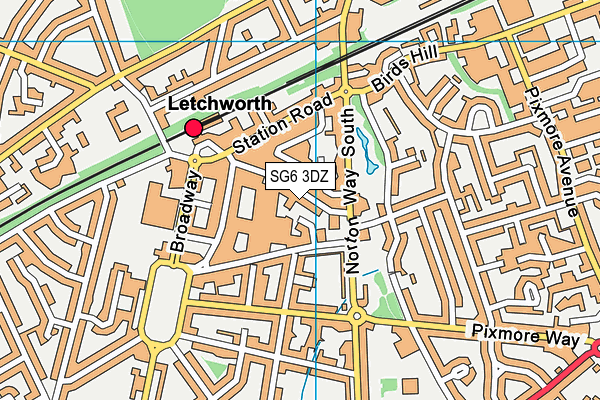 SG6 3DZ map - OS VectorMap District (Ordnance Survey)