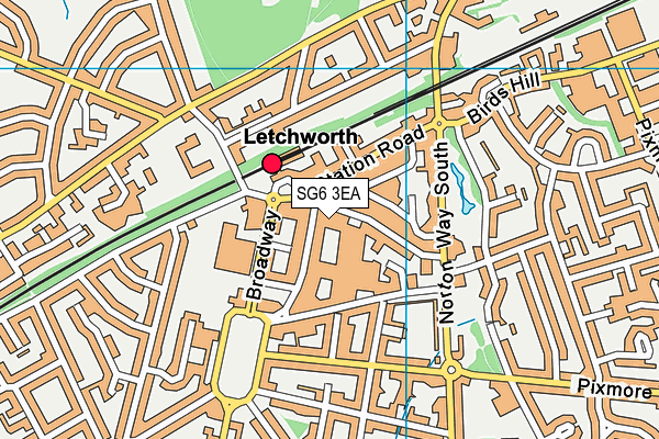 SG6 3EA map - OS VectorMap District (Ordnance Survey)