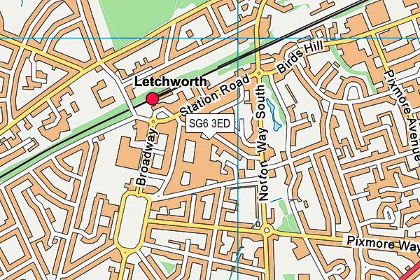 SG6 3ED map - OS VectorMap District (Ordnance Survey)