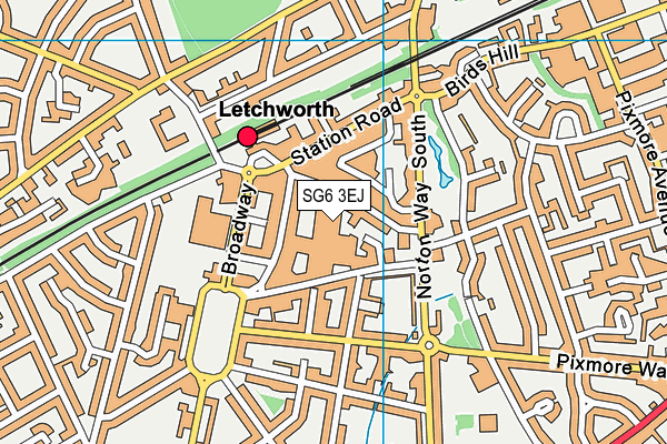 SG6 3EJ map - OS VectorMap District (Ordnance Survey)