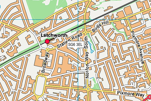 SG6 3EL map - OS VectorMap District (Ordnance Survey)