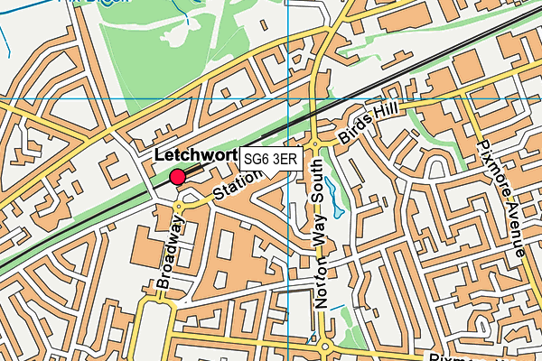 SG6 3ER map - OS VectorMap District (Ordnance Survey)