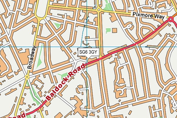 SG6 3GY map - OS VectorMap District (Ordnance Survey)
