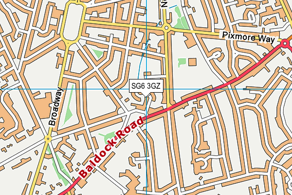 SG6 3GZ map - OS VectorMap District (Ordnance Survey)