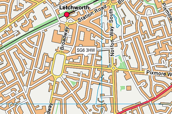 SG6 3HW map - OS VectorMap District (Ordnance Survey)