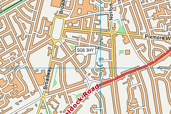 SG6 3HY map - OS VectorMap District (Ordnance Survey)