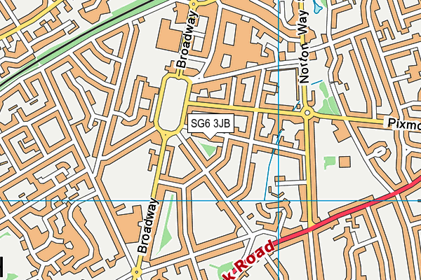 SG6 3JB map - OS VectorMap District (Ordnance Survey)