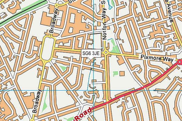 SG6 3JE map - OS VectorMap District (Ordnance Survey)