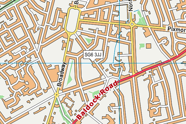 SG6 3JJ map - OS VectorMap District (Ordnance Survey)