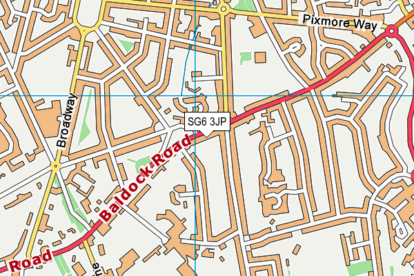 SG6 3JP map - OS VectorMap District (Ordnance Survey)