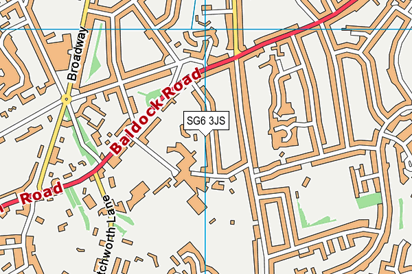 SG6 3JS map - OS VectorMap District (Ordnance Survey)