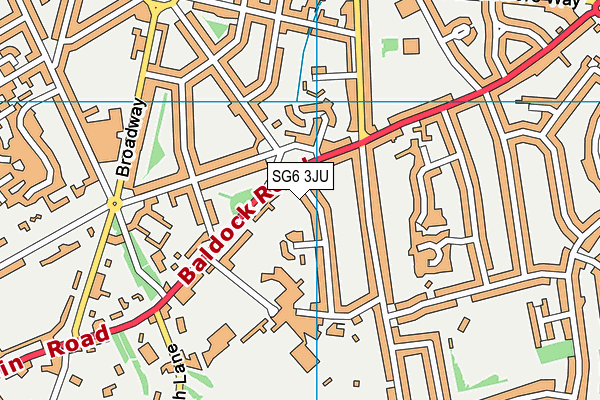 SG6 3JU map - OS VectorMap District (Ordnance Survey)